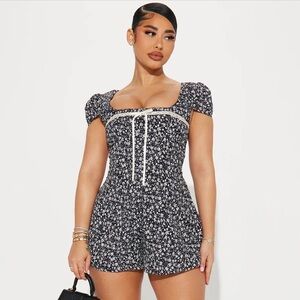 Fashion Nova So Adorable Romper NWT🖤